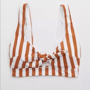 Aerie Printed Tie Banded Wide Strap Scoop Bikini